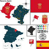 Map of Navarre, Spain
