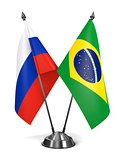 Russia and Brazil - Miniature Flags.