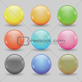 set of colored balls