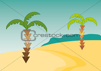 Desert illustration with palms