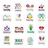 big set of vector logos family