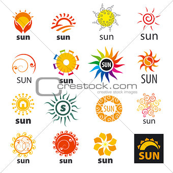 big set of vector logos sun