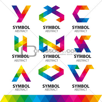 collection of vector logos from abstract modules 