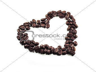 Isolate the heart of the coffee beans closeup