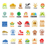 large set of vector logos farm 