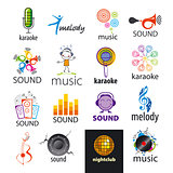 set of vector logos music and sounds