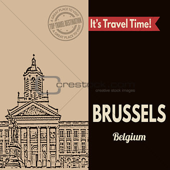 Brussels, retro touristic poster