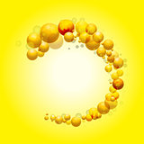3D sphere border on yellow background
