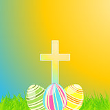 Easter eggs and cross