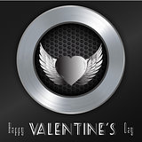 Valentine brushed metallic background with message