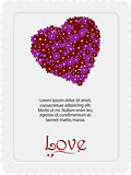 Valentine floral heart card with sample text