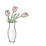 Sketch bouquet in a vase