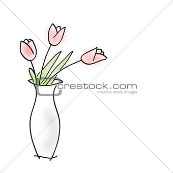 Sketch bouquet in a vase