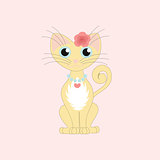 Vector illustration of cute cat