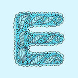 Cute letter E. Floral monogram E