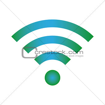 Wifi icon blue green color