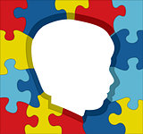 Autism Awareness Puzzle Silhouette Illustration