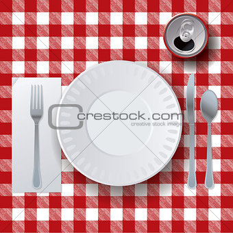 Picnic Casual Dining Placesetting Illustration