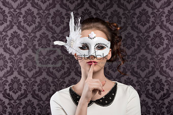 vintage carnival mask in white