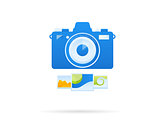 Blue concept camera icon