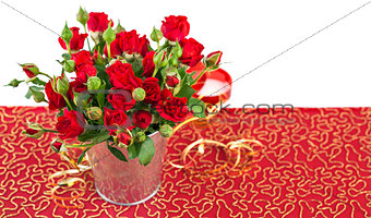 jpg2015020814324338478 Bunch red roses in bucket postcard