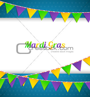 Mardi Gras background with flags
