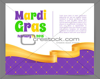 Mardi Gras background with ribbon