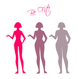 Be fit, woman silhouette images