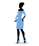 Pregnant woman silhouette image