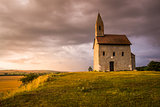 Old Roman Church at Sunset in Drazovce, Slovakia