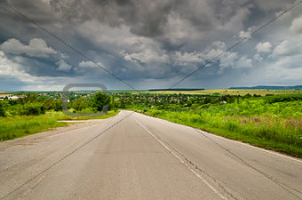 The road to the storm in the northern Bulgaria