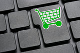 Keyboard green shopping cart