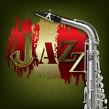 abstract grunge music background with saxophone