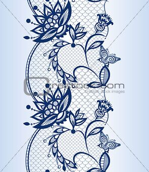 Abstract lace with elements of butterflies and flowers