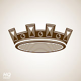 Vector vintage crown, luxury ornate coronet illustration. Royal luxury design element, decorative regal icon. Classic imperial EPS8 regalia symbol.