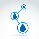 Vector blue water system conceptual icon. Ecology symbol on plan