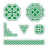 Celtic knots green patterns - vector