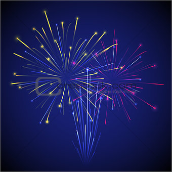 colored chinese new year fireworks illustration