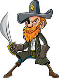 Cartoon pirate with a sabre
