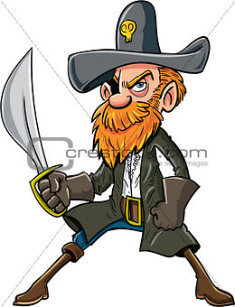 Cartoon pirate with a sabre