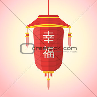 flat style chinese new year red lantern illustration