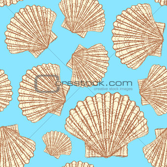 Sketch sea shell in vintage style