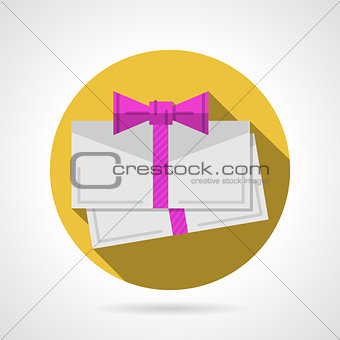 Round flat vector icon for gift card