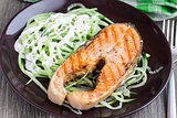Grilled salmon with cucumber salad