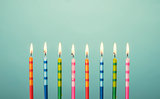 Colorful birthday cake candles