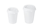 White coffee cups isolated