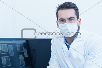 Dentist wearing surgical mask