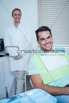 Smiling man waiting for dental exam
