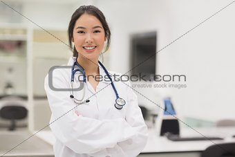 Pretty medical student smiling at camera