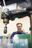 Engineering student smiling at camera